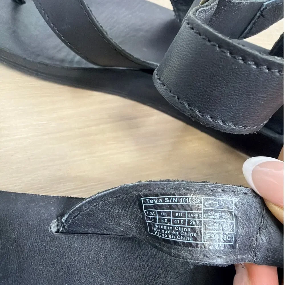 Teva Women's Original Sandal Crafted Leather Black 10